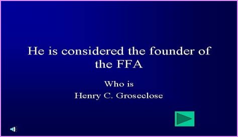 What did Henry groseclose do for FFA?